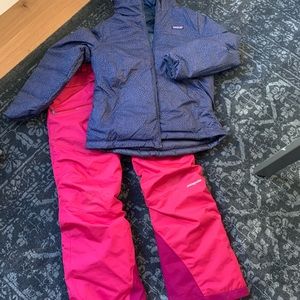 Patagonia Girls Sweater Jacket & Ski Pants XL